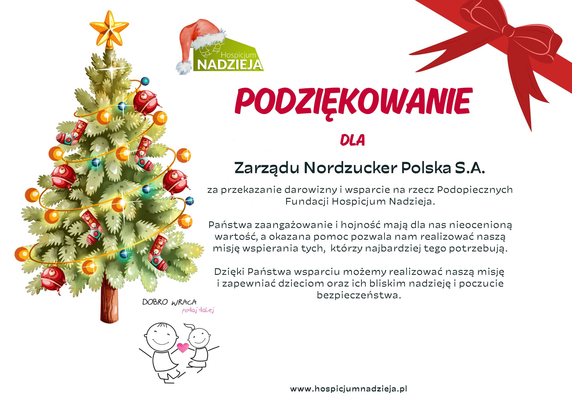 Podziekowanie Nordzucker